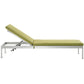 Shore Outdoor Patio Aluminum Chaise with Cushions, Silver Peridot - No Shipping Charges