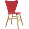 Modway Cascade Mid-Century Modern Wood Kitchen and Dining Room Chair in Red MDY-EEI-2672-RED