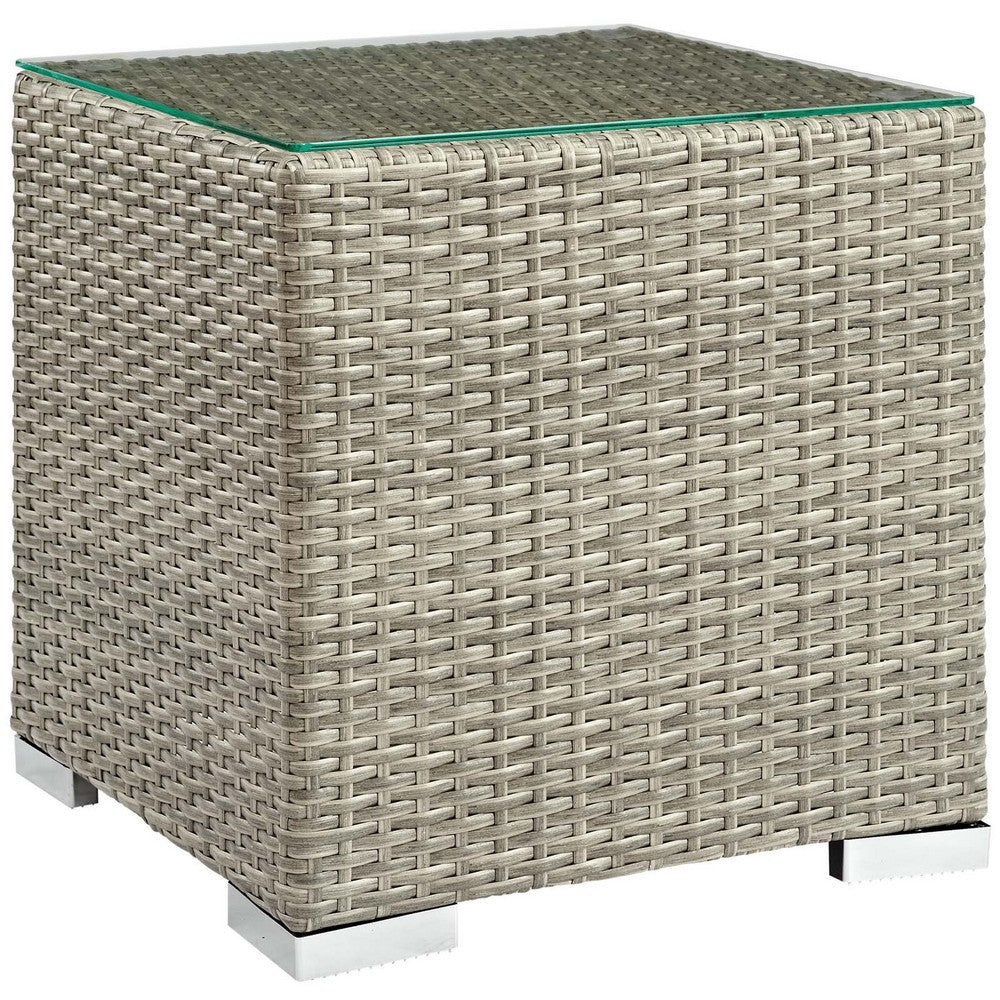 Repose Outdoor Patio Side Table by Modway| Light Gray