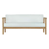 Modway Bayport Teak Wood Outdoor Patio Loveseat in Natural White MDY-EEI-2696-NAT-WHI