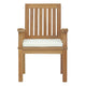 Modway EEI-2701-NAT-WHI Marina Premium Grade A Teak Wood Outdoor Patio Dining Armchair Natural White MDY-EEI-2701-NAT-WHI