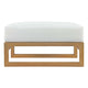 Upland Outdoor Patio Teak Ottoman In Natural White - No Shipping Charges MDY-EEI-2708-NAT-WHI
