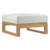 Upland Outdoor Patio Teak Ottoman In Natural White - No Shipping Charges