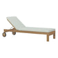 Upland Outdoor Patio Teak Chaise In Natural White - No Shipping Charges