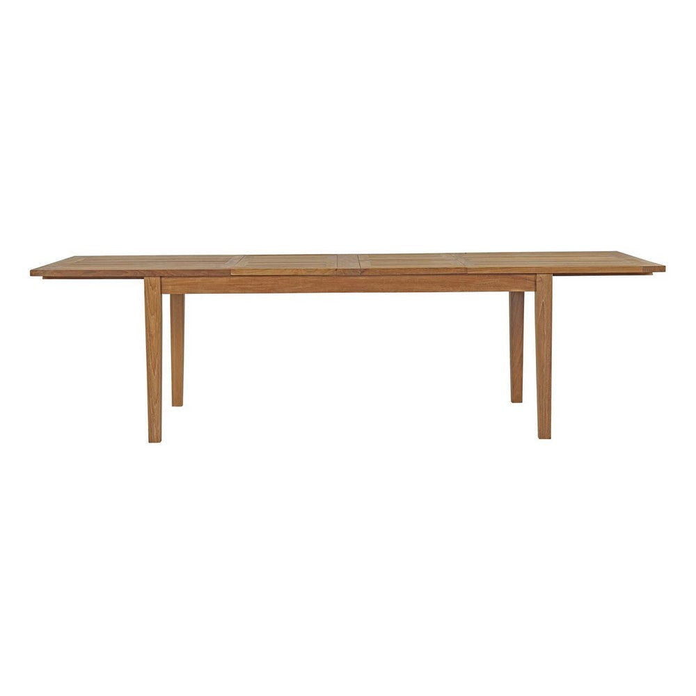 Modway EEI-2714-NAT Marina Premium Grade A Teak Wood Outdoor Patio Extendable Dining Table Natural MDY-EEI-2714-NAT