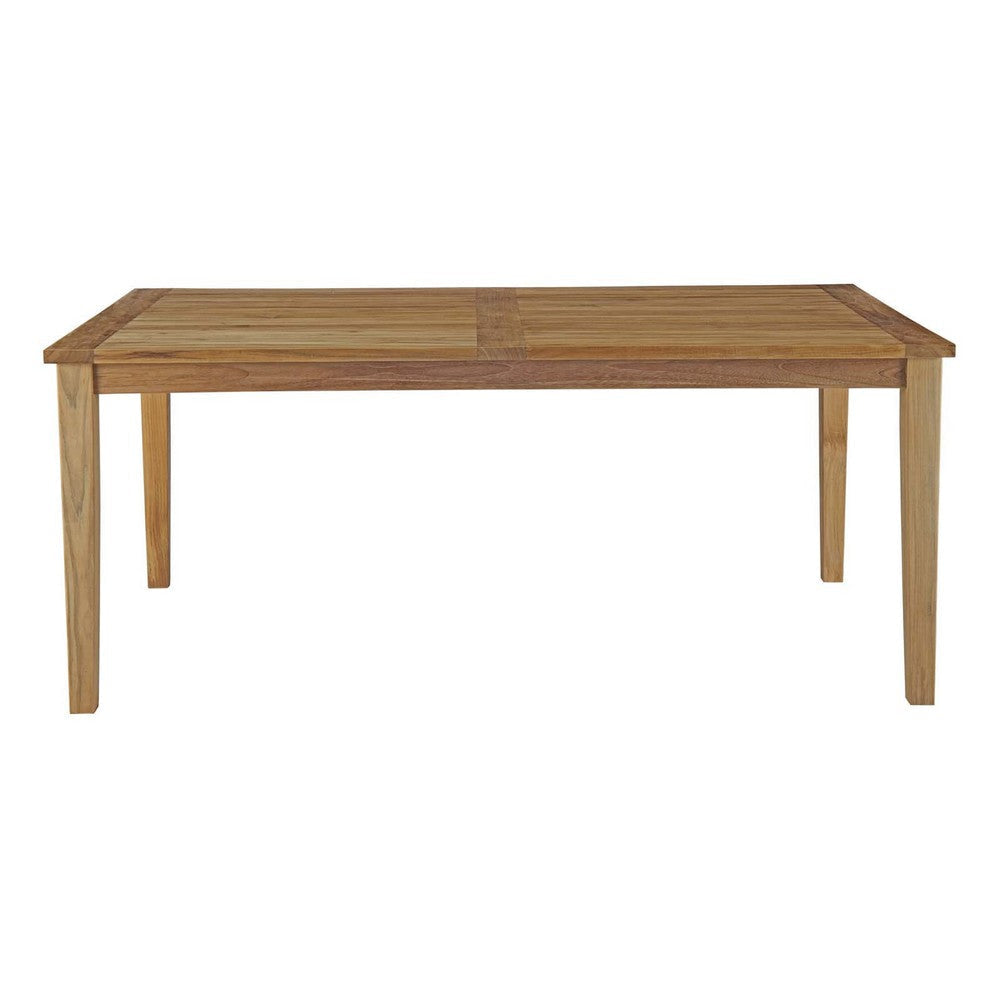 Modway EEI-2717-NAT Marina Premium Grade A Teak Wood Outdoor Patio 72’’ Dining Table Natural MDY-EEI-2717-NAT