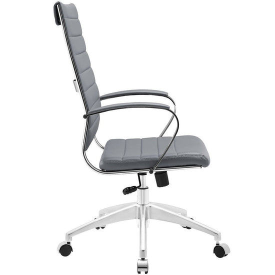 Modway Jive High Back Executive Office Chair - Ribbed Vinyl, Terracotta & Chrome