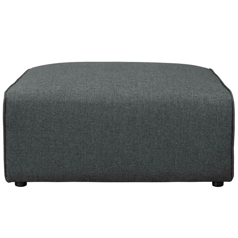 Mingle Fabric Ottoman In Gray  - No Shipping Charges