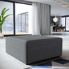 Mingle Fabric Ottoman In Gray  - No Shipping Charges