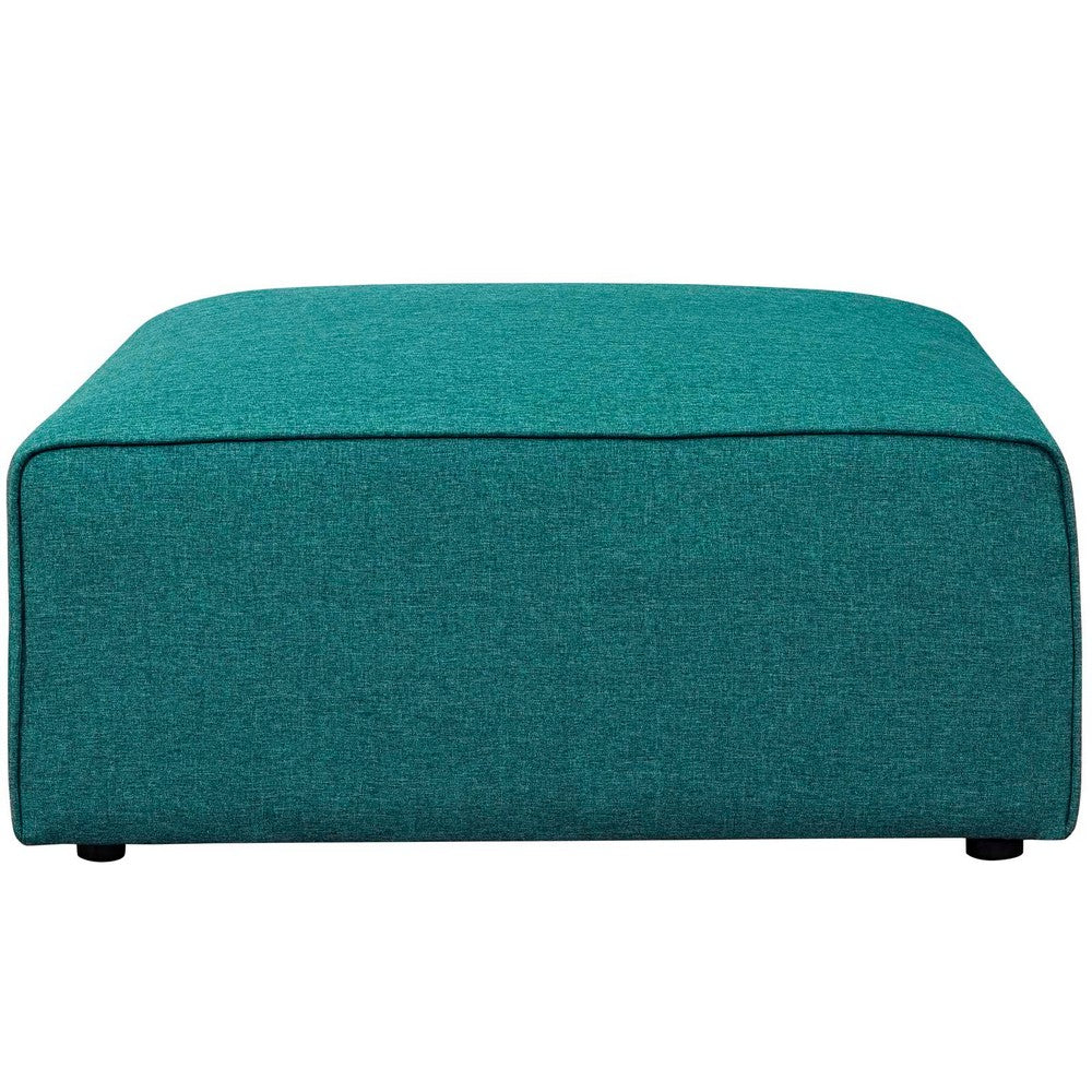 Mingle Fabric Ottoman In Teal Blue - No Shipping Charges