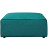 Mingle Fabric Ottoman In Teal Blue - No Shipping Charges