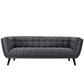 Modway Bestow Upholstered Fabric Button-Tufted Sofa In Gray