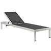 Modway Shore Aluminum Outdoor Patio Two Chaise Lounge Chairs with Cushions in Silver Navy MDY-EEI-2737-SLV-NAV-SET