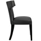 Curve Set of 2 Vinyl Dining Side Chair, Black  - No Shipping Charges