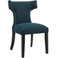 Curve Set of 2 Fabric Dining Side Chair, Azure  - No Shipping Charges