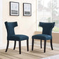 Modway Curve Set of 2 Fabric Dining Side Chair, Azure |No Shipping Charges