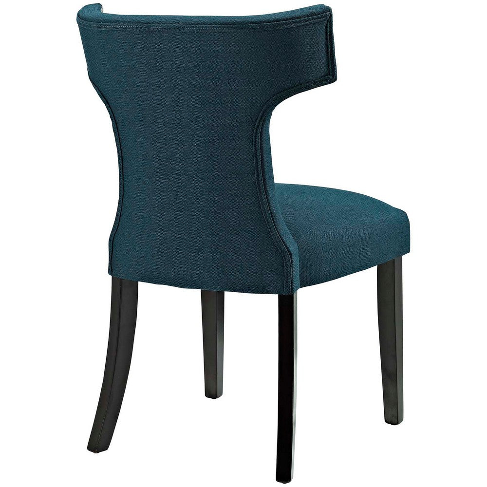 Curve Set of 2 Fabric Dining Side Chair, Azure  - No Shipping Charges