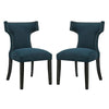 Modway Curve Set of 2 Fabric Dining Side Chair, Azure  - No Shipping Charges