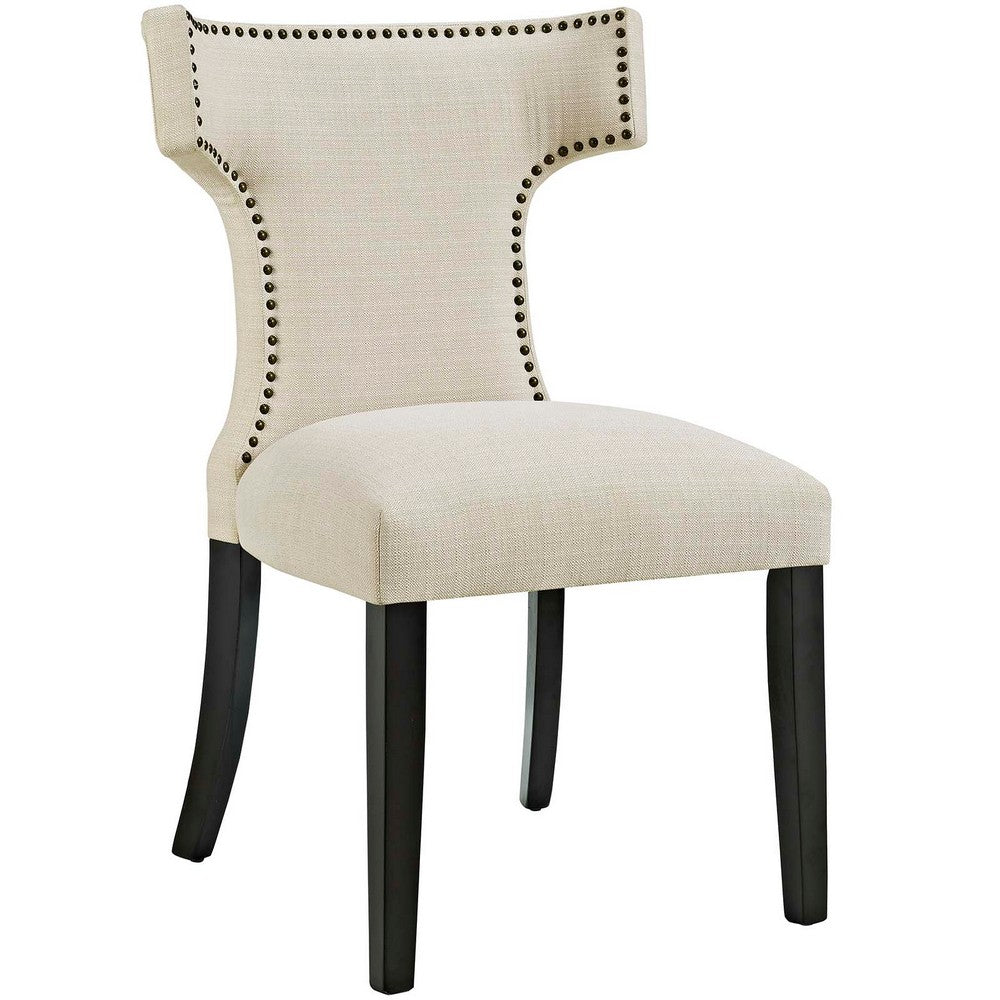Modway Curve Set of 2 Fabric Dining Side Chair, Beige  - No Shipping Charges