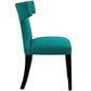 Curve Set of 2 Fabric Dining Side Chair, Teal - No Shipping Charges