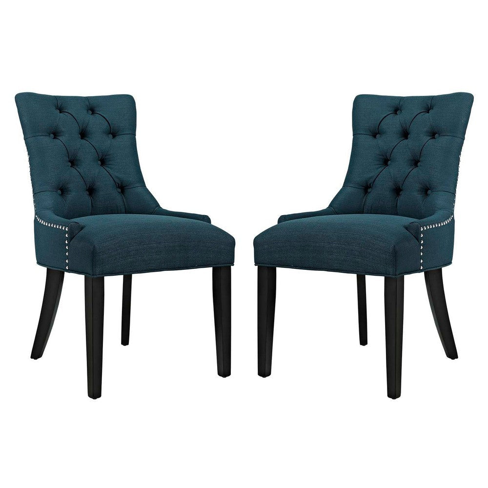 Regent Set of 2 Fabric Dining Side Chair, Azure  - No Shipping Charges