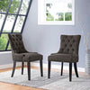 Regent Set of 2 Fabric Dining Side Chair, Brown  - No Shipping Charges