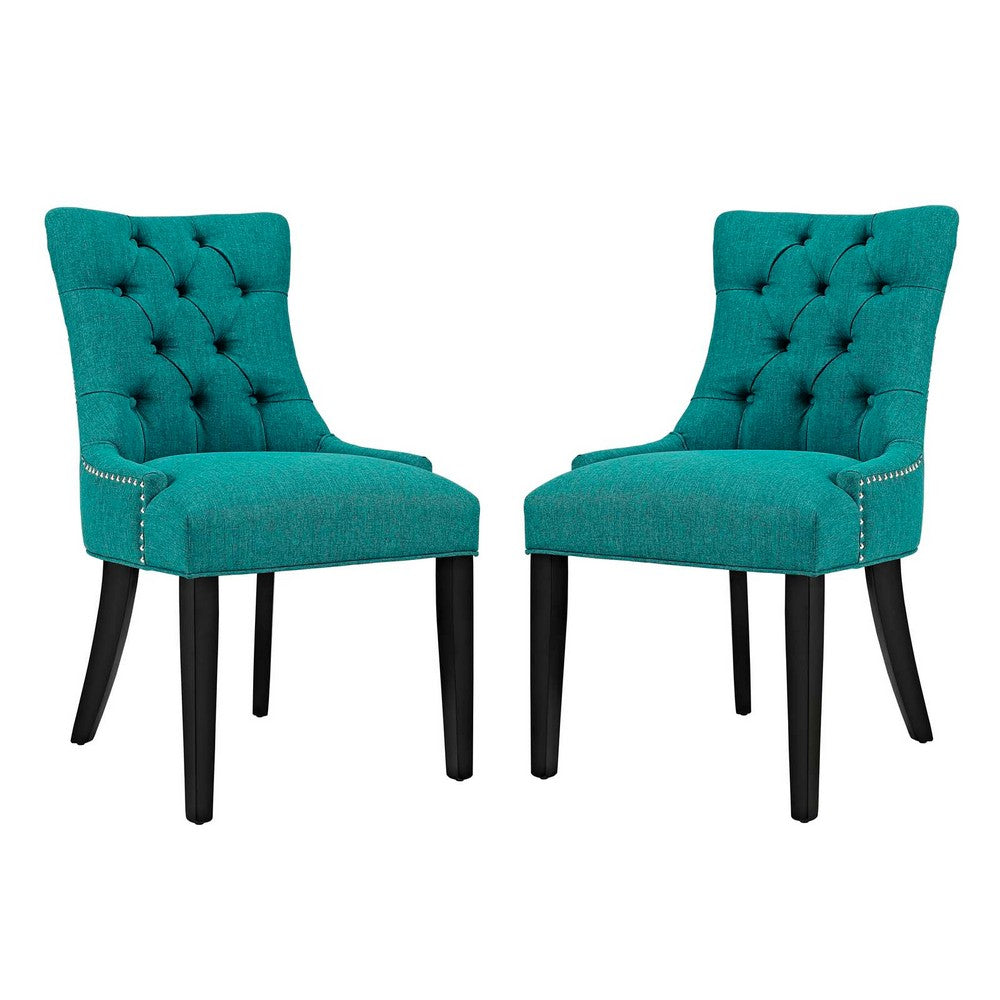 Modway Regent Set of 2 Fabric Dining Side Chair, Teal  - No Shipping Charges