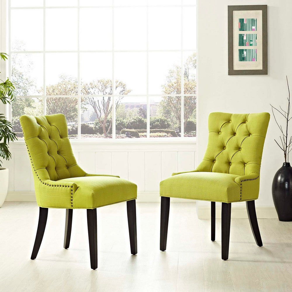 Modway Regent Set of 2 Fabric Dining Side Chair, Wheatgrass |No Shipping Charges