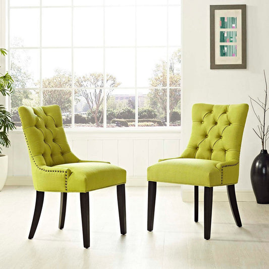 Regent Set of 2 Fabric Dining Side Chair, Wheatgrass