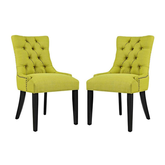 Regent Set of 2 Fabric Dining Side Chair, Wheatgrass