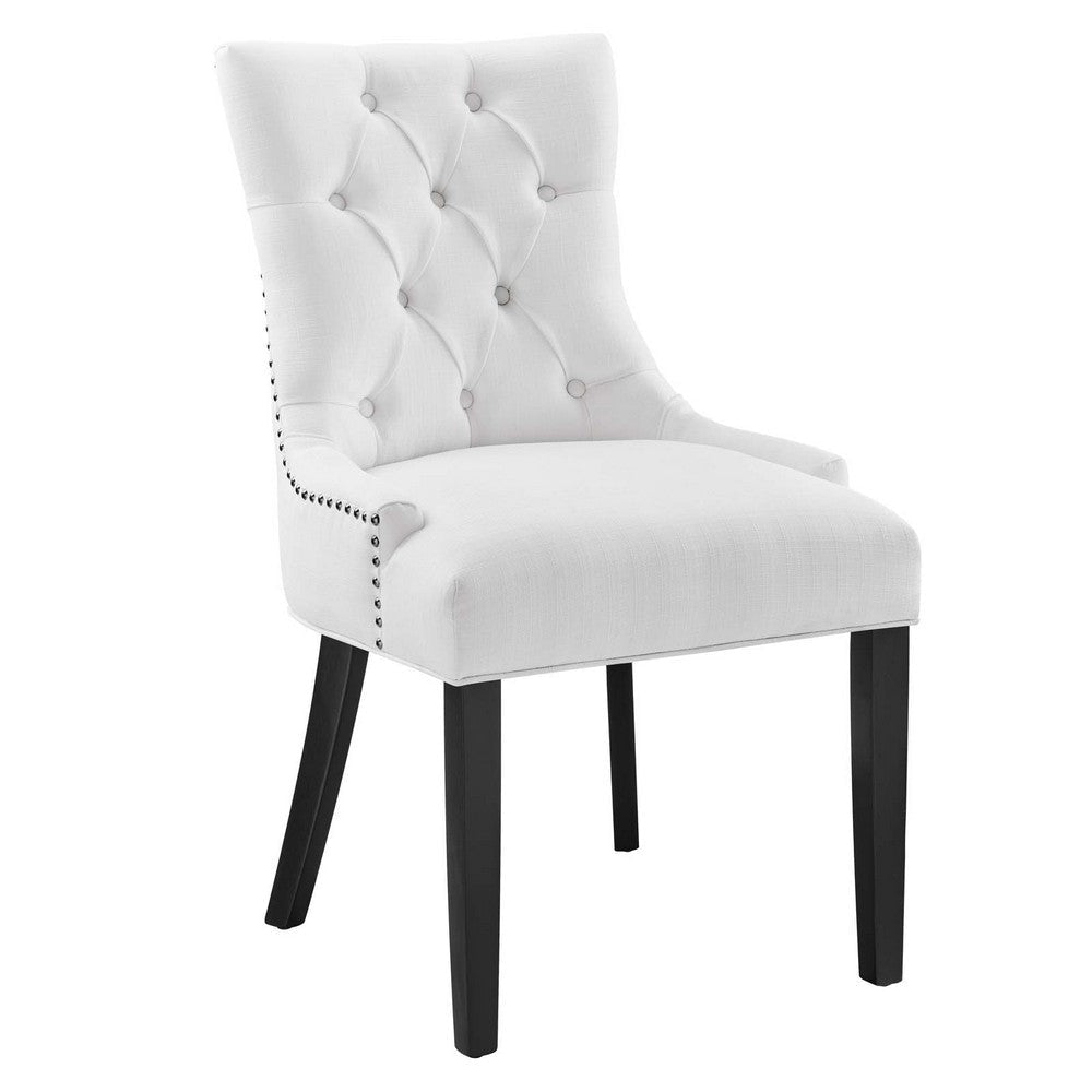 Modway Regent Modern Tufted Upholstered Fabric Two Dining Chairs with Nailhead Trim in White Set of 2 MDY-EEI-2743-WHI-SET