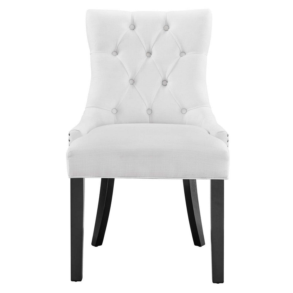 Modway Regent Modern Tufted Upholstered Fabric Two Dining Chairs with Nailhead Trim in White Set of 2 MDY-EEI-2743-WHI-SET