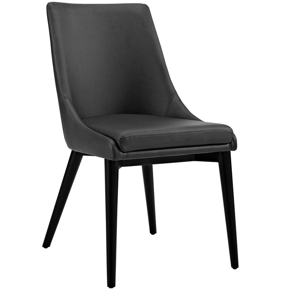 Viscount Set of 2 Vinyl Dining Side Chair, Black  - No Shipping Charges