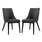 Viscount Set of 2 Vinyl Dining Side Chair, Black  - No Shipping Charges