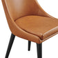 Modway Viscount Mid-Century Modern Faux Leather Upholstered Dining Chair - Set of 2 Tan MDY-EEI-2744-TAN-SET