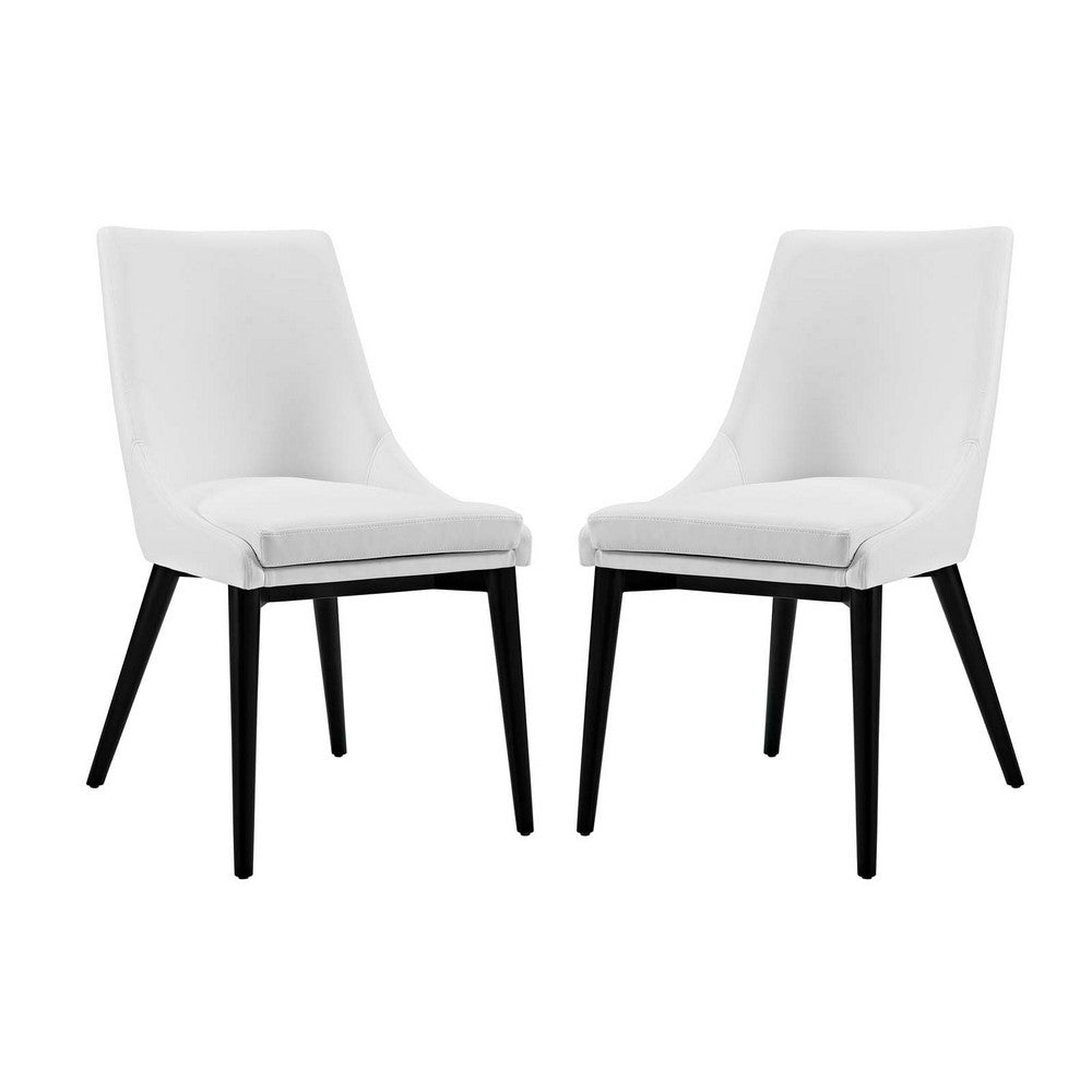 Viscount Set of 2 Vinyl Dining Side Chair, White - No Shipping Charges