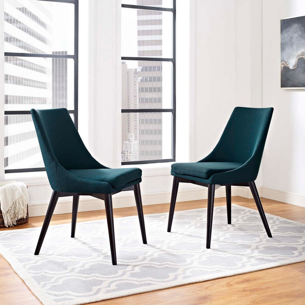 Viscount Set of 2 Fabric Dining Side Chair, Azure - No Shipping Charges