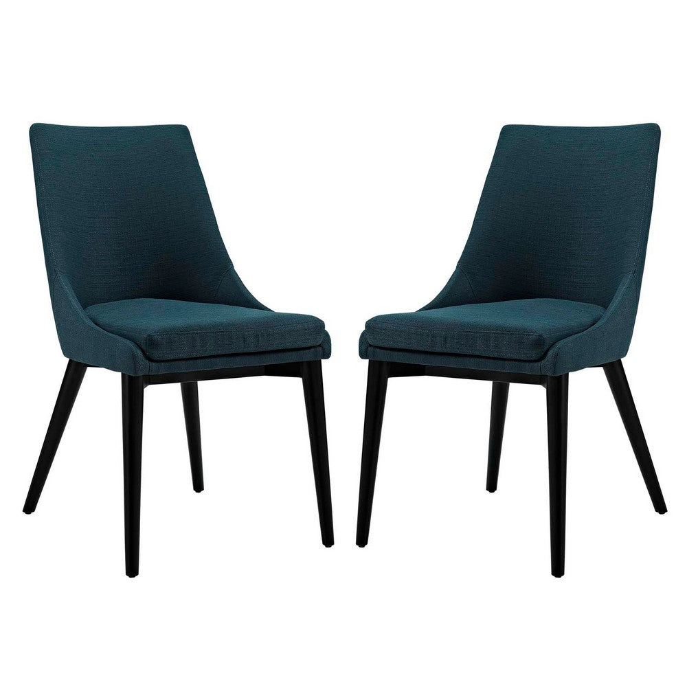 Viscount Set of 2 Fabric Dining Side Chair, Azure - No Shipping Charges