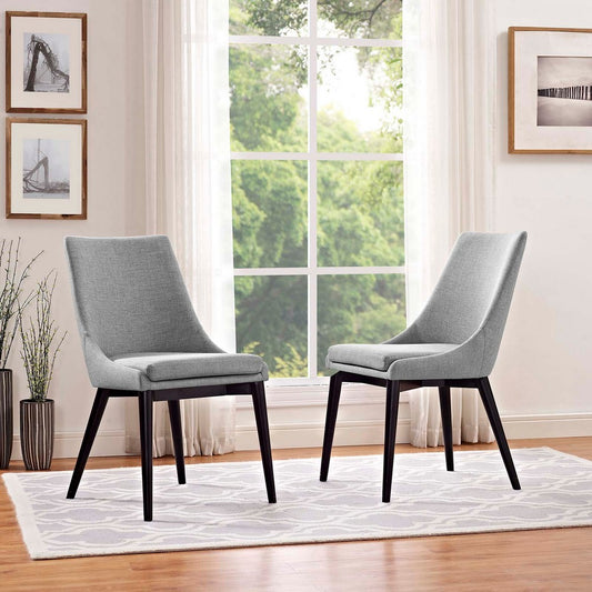 Viscount Set of 2 Fabric Dining Side Chair, Light Gray  - No Shipping Charges