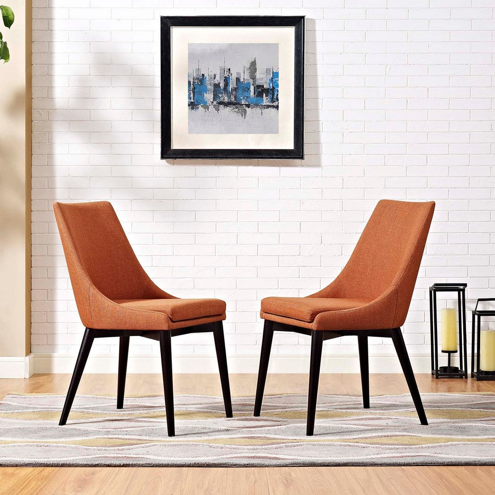 Modway Viscount Set of 2 Fabric Dining Side Chair, Orange |No Shipping Charges