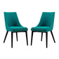 Viscount Set of 2 Fabric Dining Side Chair, Teal  - No Shipping Charges