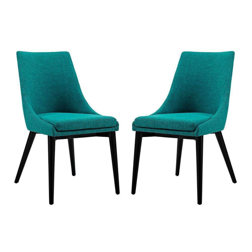 Viscount Set of 2 Fabric Dining Side Chair Teal - No Shipping Charges MDY-EEI-2745-TEA-SET