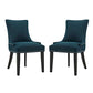 Marquis Set of 2 Fabric Dining Side Chair, Azure  - No Shipping Charges