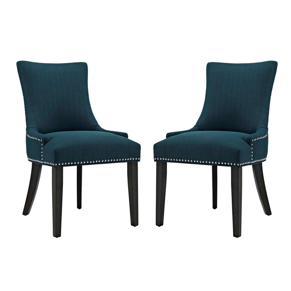 Marquis Set of 2 Fabric Dining Side Chair, Azure  - No Shipping Charges