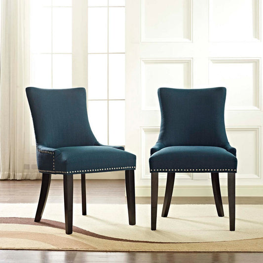 Marquis Set of 2 Fabric Dining Side Chair, Azure
