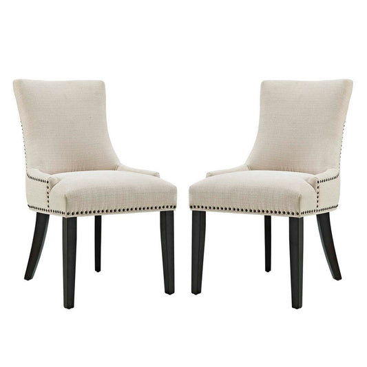 Marquis Set of 2 Fabric Dining Side Chair, Beige - No Shipping Charges