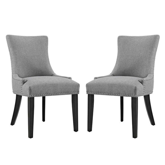 Marquis Set of 2 Fabric Dining Side Chair, Light Gray - No Shipping Charges