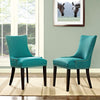 Marquis Set of 2 Fabric Dining Side Chair, Teal 