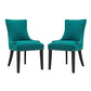 Marquis Set of 2 Fabric Dining Side Chair, Teal  - No Shipping Charges