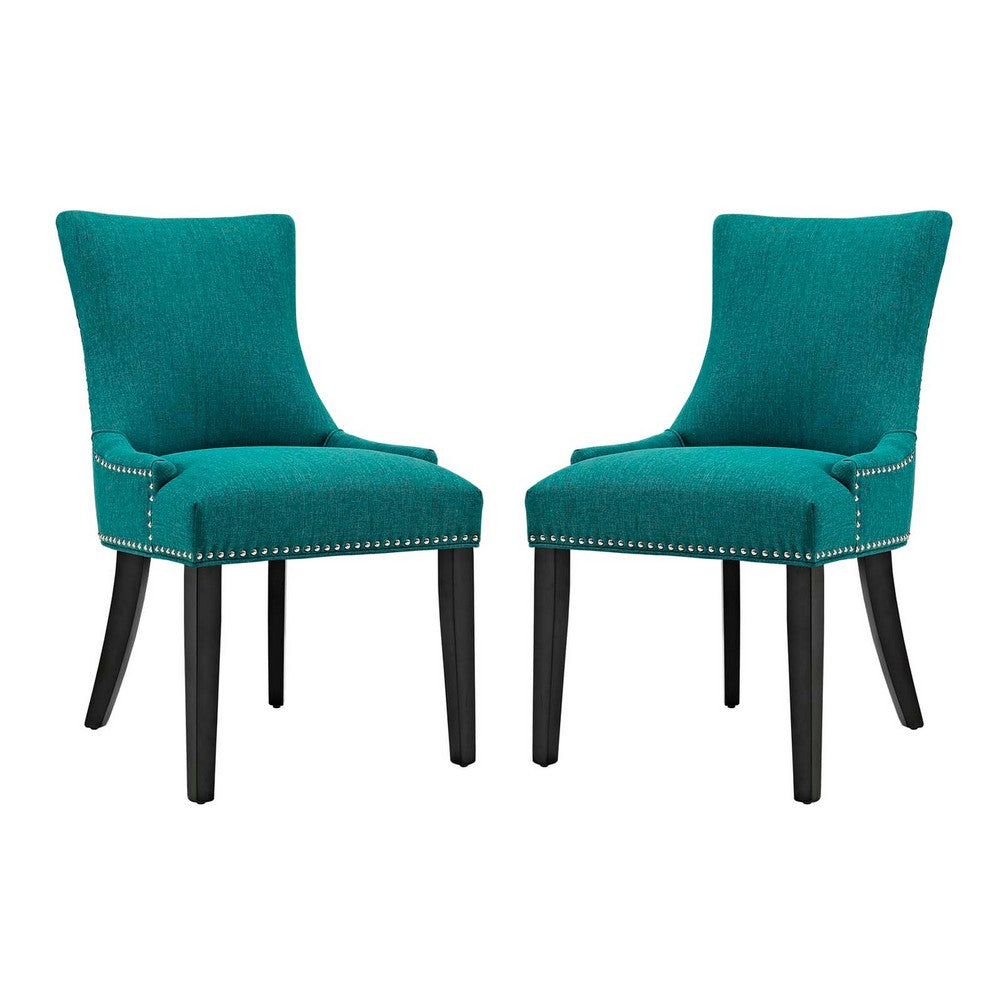 Marquis Set of 2 Fabric Dining Side Chair, Teal  - No Shipping Charges